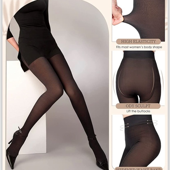 Ultra warm Fleeced Lined Pantyhose winter transparent tights classy - Picture 3 of 5